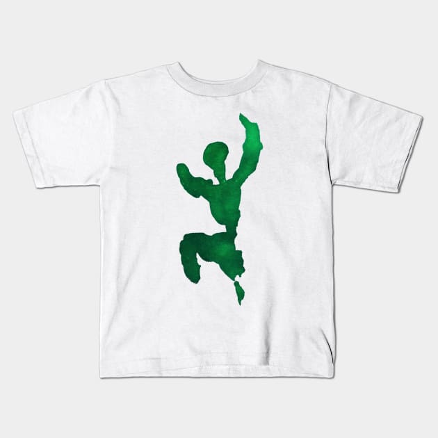 Jumping Silhouette - Color Blotch Kids T-Shirt by Nikokosmos